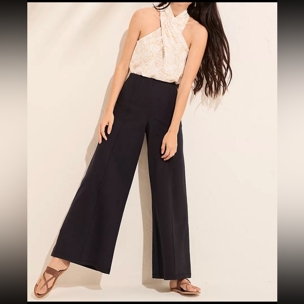 Lands end Starfish High Rise Palazzo Pants  Wide-Leg - Picture 3 of 4
